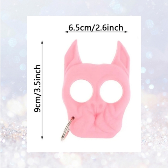 Brutus The Bulldog Self Defense Keychain Pink - Picture 2 of 2